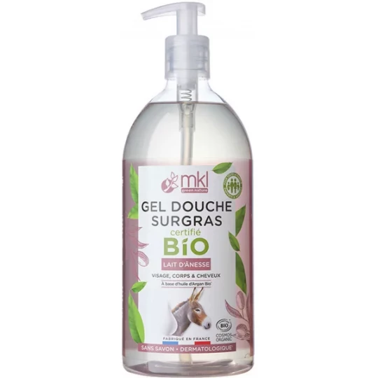 MKL Green Nature Gel Douche Surgras Lait d'Ânesse Bio 1 L