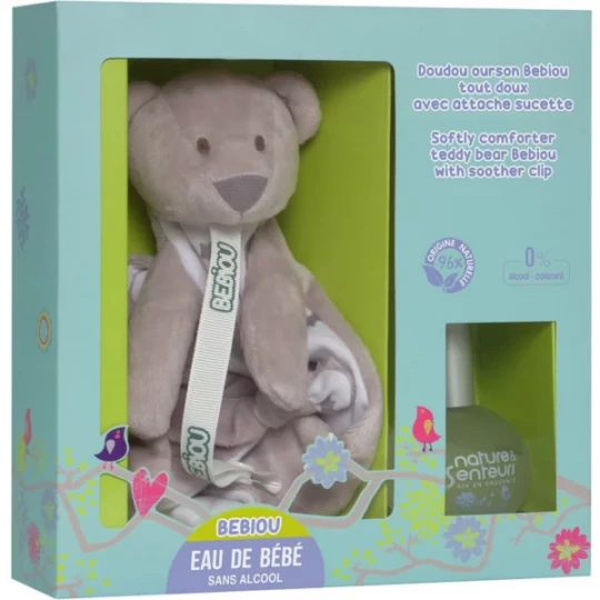 Nature et Senteurs Eau de Bébé Sans Alcool 50 ml + Gant de Toilette Ourson