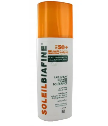 SoleilBiafine Lait Spray Solaire Haute Tolérance SPF50+ 200 ml