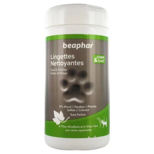 Beaphar Lingettes Nettoyantes Chien et Chat Lingettes x 100