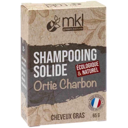 MKL Green Nature Shampoing Solide Ortie Charbon Cheveux Gras 65 g