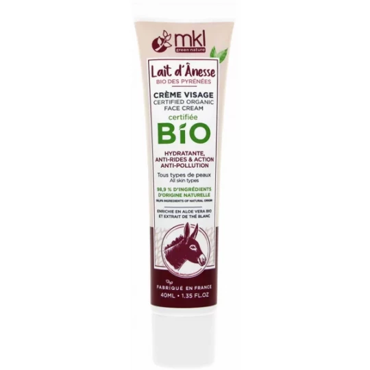 MKL Green Nature Lait d'Ânesse Bio des Pyrénées Crème Visage 40 ml