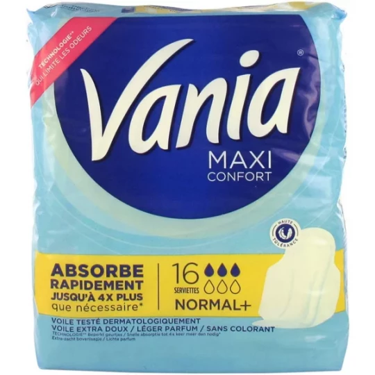 Vania Maxi Confort Normal+ Serviettes x 16
