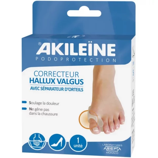Akileïne Podoprotection Correcteur Hallux Valgus avec Séparateur d'Orteils