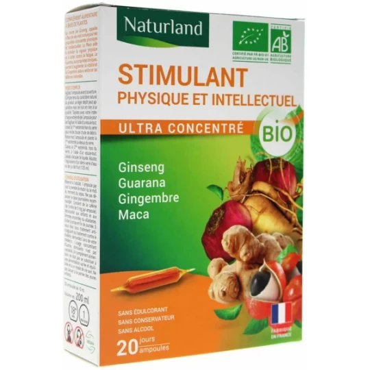 Naturland Stimulant Physique et Intellectuel Bio Ampoules 10 ml x 20