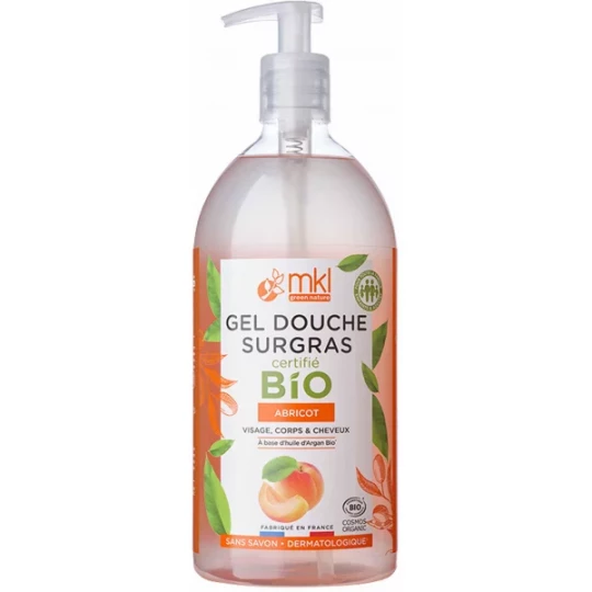 MKL Green Nature Gel Douche Surgras Abricot Bio 1 L