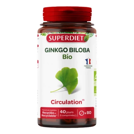 Superdiet Ginkgo Biloba Bio Comprimés x 80