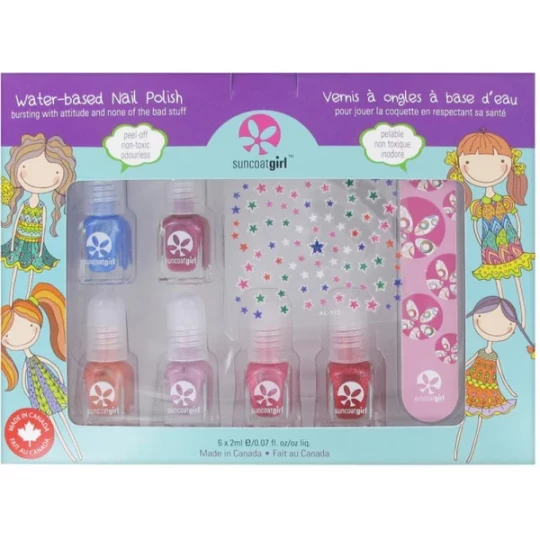 Suncoatgirl Kit Vernis à Ongles à Base d'Eau - Modèle : Étoile