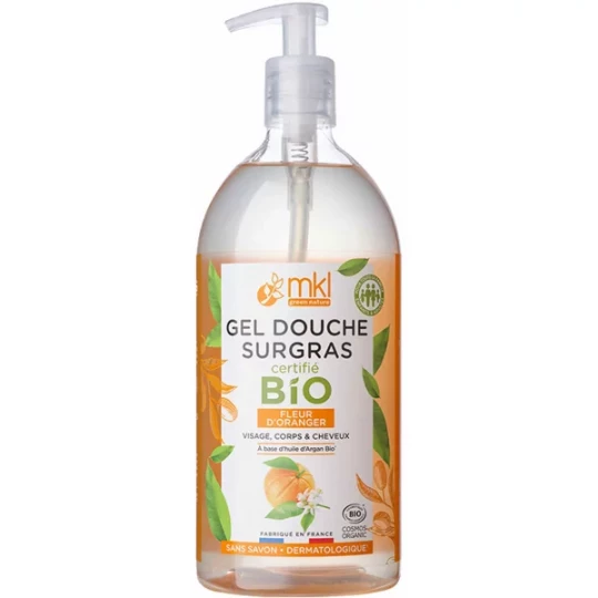 MKL Green Nature Gel Douche Surgras Fleur d'Oranger Bio 1 L