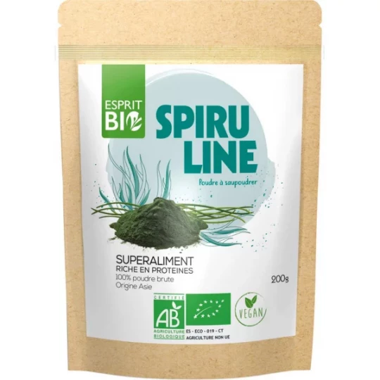 Esprit Bio Spiruline Poudre à Saupoudrer Superaliment 200 g