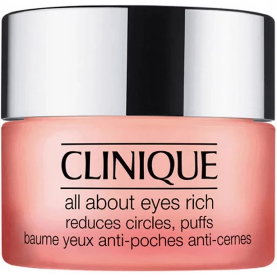 Clinique All About Eyes Rich Baume Yeux Anti-Poches Anti-Cernes Tous Types de Peau 15 ml