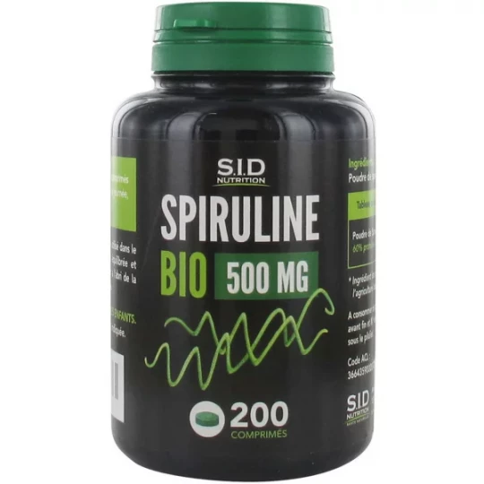 S.I.D Nutrition Spiruline Bio 500 mg Comprimés x 200