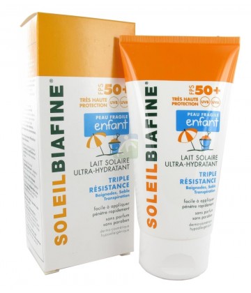 SoleilBiafine Lait Solaire Ultra-Hydratant Enfant Triple Résistance SPF50+ 150 ml