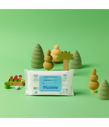Mustela Lingettes Nettoyantes à l'Eau Bio x 60