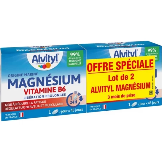 Alvityl Magnésium Vitamine B6 Comprimés Lot de 2 x 45