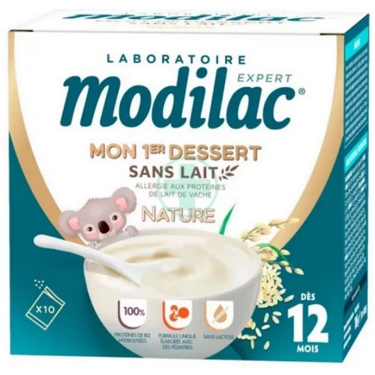 Modilac Expert Mon Premier Dessert Nature 12 Mois Sachets x 10
