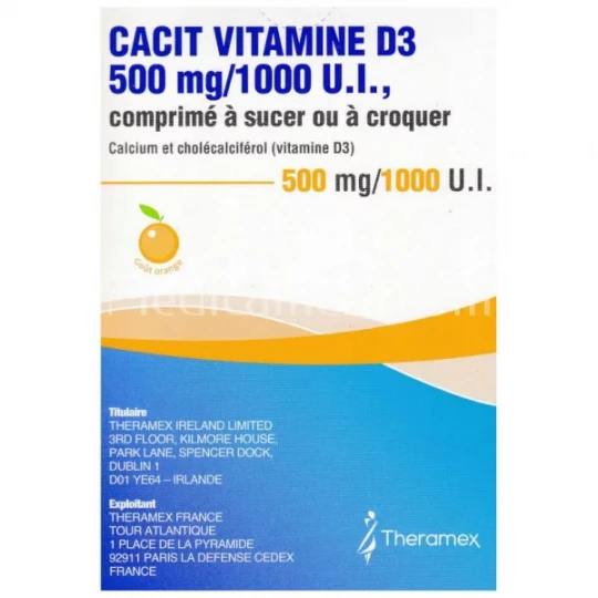 Cacit Vitamine D3 500MG/1000UI Comprimé x 30