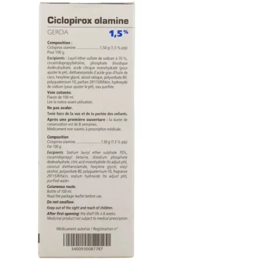 Ciclopirox Olamine Gerda 1,5% Shampooing 100 ml - image 2