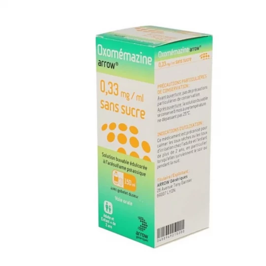 Oxomémazine Arrow 0,33 mg/ml Sirop Sans Sucre 150 ml