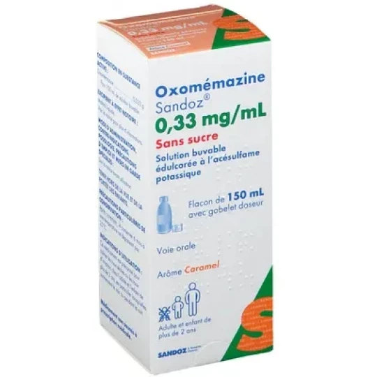 Oxomemazine Sandoz 0,33 mg/ml Sirop Sans Sucre 150 ml