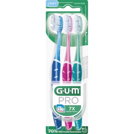 GUM Brosse à Dents Technique Pro Souple 525 x 3