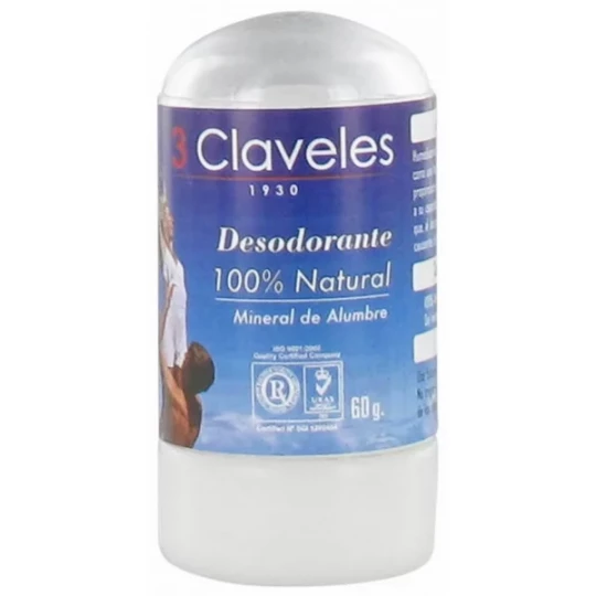 3 Claveles Déodorant 100% Naturel Pierre d'Alun 60 g