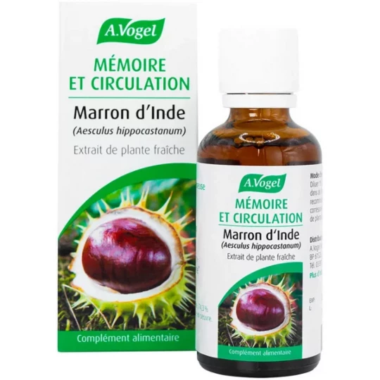A.Vogel Mémoire et Circulation Marron d'Inde Extrait de Plante Fraîche 50 ml