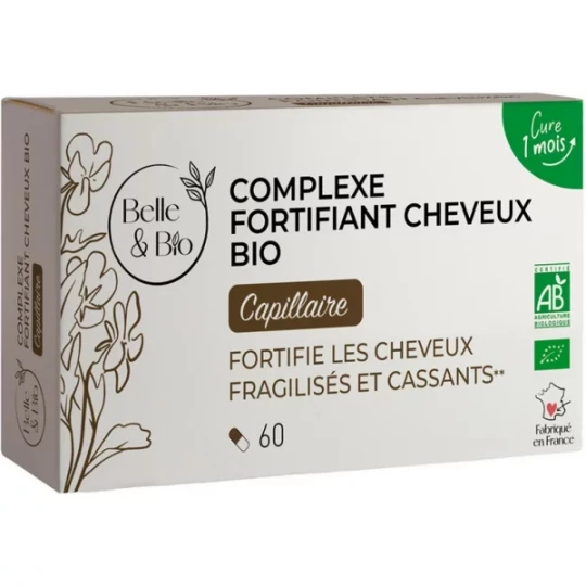 Belle&Bio Complexe Fortifiant Cheveux Bio Gélules x 60