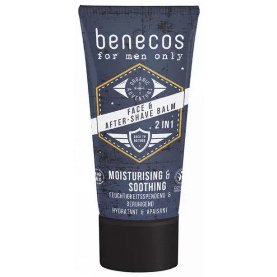 Benecos For Men Only Baume Visage et Après-rasage 2 en 1 Bio 50 ml