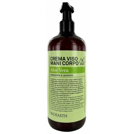 Bioearth Family Crème Mains, Visage et Corps à l'Aloe Vera 500 ml