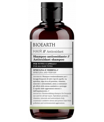 Bioearth Hair 2.0 Shampoing Antioxydant - Spiruline et Verveine 250 ml