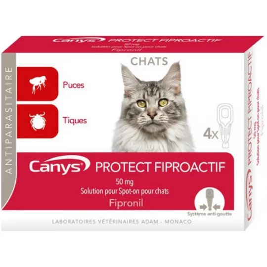 Canys Protect Fiproactif Solution pour Spot-on Chats 4 Pipettes