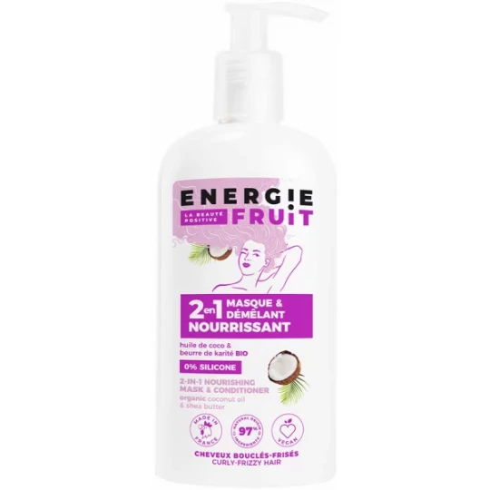 Energie Fruit 2en1 Masque Démêlant Nourrissant à l'Huile de Coco et Beurre de Karité 300 ml