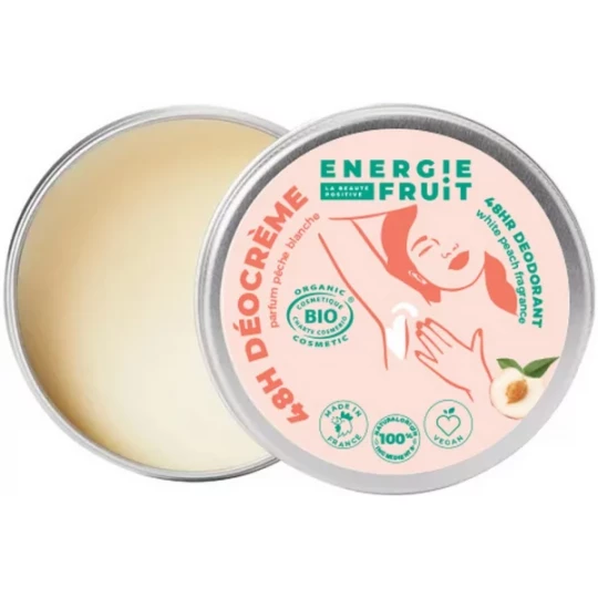 Energie Fruit Déocrème 48h Parfum Pêche Blanche Bio 45 g