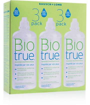 Biotrue Solution Multifonctions pour Lentilles 3 x 300 ml