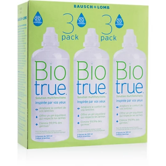 Biotrue Solution Multifonctions pour Lentilles 3 x 300 ml