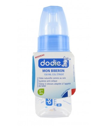 Dodie Biberon Bleu Pirate Col Etroit 150 ml + Tétine 1er âge