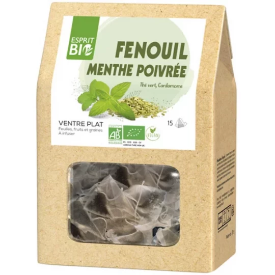 Esprit Bio Fenouil Menthe Poivrée à Infuser Sachets x 16