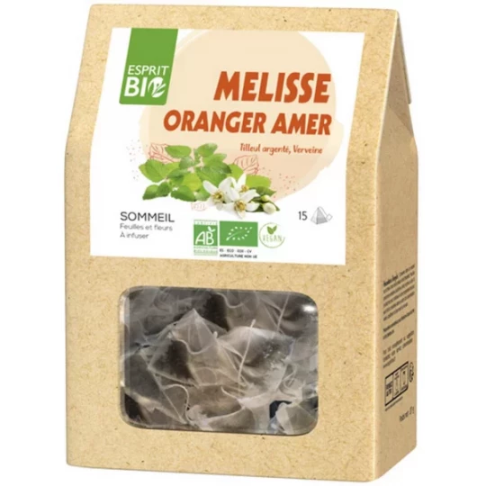 Esprit Bio Mélisse Oranger Amer à Infuser Sachets x 16