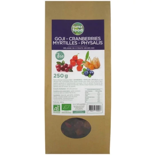 Exopharm Goji Cranberries Myrtilles Physalis Bio 250 g