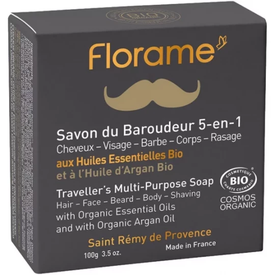 Florame Homme Savon du Baroudeur 5-en-1 Bio 100 g