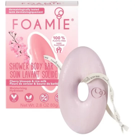 Foamie Soin Lavant Solide Hydratant Fleurs de Cerisier et Beurre de Karité 80 g