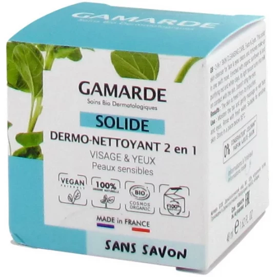 Gamarde Dermo-Nettoyant 2 en 1 Solide Bio 48 ml