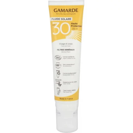 Gamarde Solaire Fluide Haute Protection SPF30 Bio 100 ml