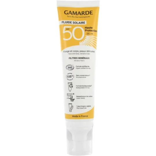 Gamarde Solaire Fluide Haute Protection SPF50 Bio 100 ml