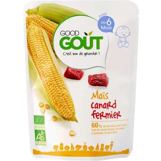 Good Goût Maïs Canard Fermier dès 6 Mois Bio 190 g