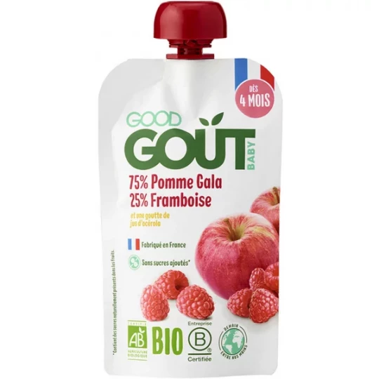 Good Goût Pomme Gala Framboise dès 4 Mois Bio 120 g