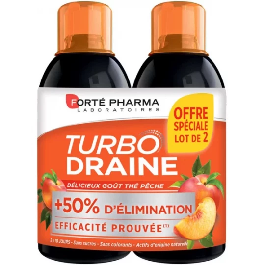 Forté Pharma Minceur TurboDraine Thé vert Pêche 2 x 500 ml
