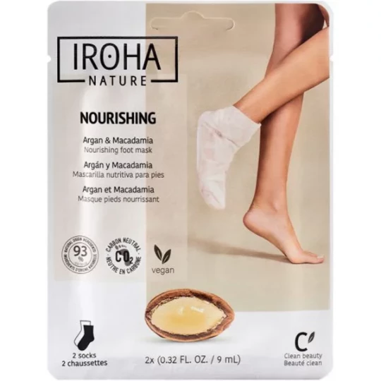 Iroha Nature Masque Pieds Nourrissant Argan et Macadamia 2 x 9 ml