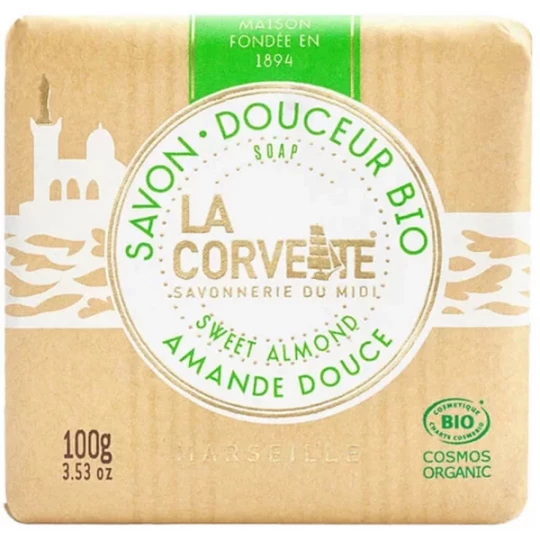La Corvette Savon Douceur Bio Amande Douce 100 g